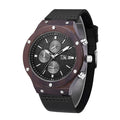 TJW Men's Luxury Fashion Quartz Watch Seiko Movement 45mm Crazy Horse Leather Strap 24mm Ebony Case with Mineral Glass