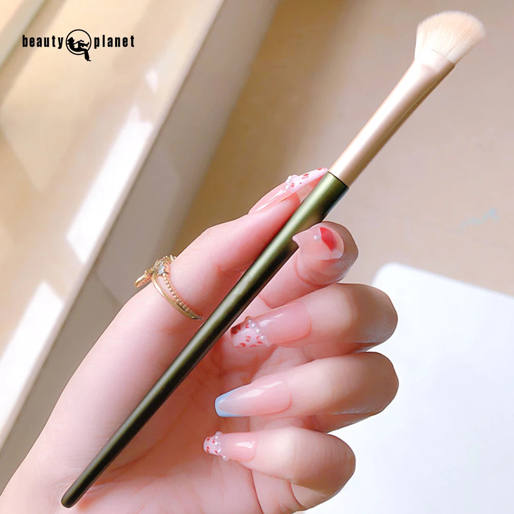 Beauty Planet Custom Wooden Facial Fan Highlighter Brush Professional Synthetic Brushes to Make up Contour Facial Fan Brushes