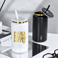 Wholesale 16oz Powder Coated Stainless Steel Soda Beer Can Double Walled Gold Coated Can Tumbler Cups with Lid for Engraving