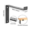 20cm Wall Shelf Brackets with Lip Metal Right Angle Corner Brace for Indoor Floating Shelves