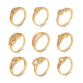 Dubai Arabic Style CZ Jewelry Brass Engagement Wedding Ring Diamond Gold Plated Ring Zircon Copper Gold Rings for Women 18k