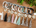 Personalized Wristlet Bangle Keychain Custom Silicone Beads Bracelet Women Wrist Bands Keychain