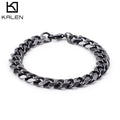 KALEN Vintage 316L Stainless Steel Lobster Clasp Link Chain Bracelet Men