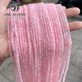 JD 4*3mm Natural Stones Loose Bead Natural Pink Quartz Faceted Abacus Beads for Jewelry Making