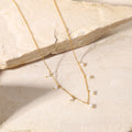 Lateefah Minimalist Elegant Style Women 18K Gold Stainless Steel Tassel Pearl Necklace