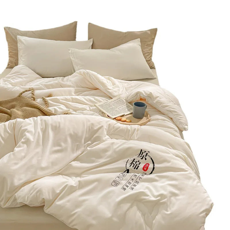 Japanese Delicate Soft Single Double Bedding Spring and Autumn Pure Cotton Fiber Quilting Quilt for Home Hotel