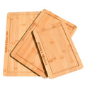 Food-Grade Organic Double-Sided Durable Chopping Board Set of 3 with Juice Groove for Kitchen