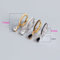 Sterling Silver 925 Hoop Huggie Water Drop Zircon Dangle Pendant Earring Women Earrings