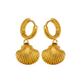 Hot 316L Stainless Steel Gift 18K Gold Plated Animal Jewelry Summer Ocean Shell Dolphin Sea Horse Tortoise Crab Huggie Earrings