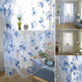 XinLan Pastoral Floral Voile Sheer Tulle Window Interior Curtain Valance Door Room Divider Drape Decoration Curtains