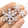 15mm 31mm Christmas Glitter Flat Back Cabochon Resin Snowflake Charms for Christmas DIY Craft Decoration