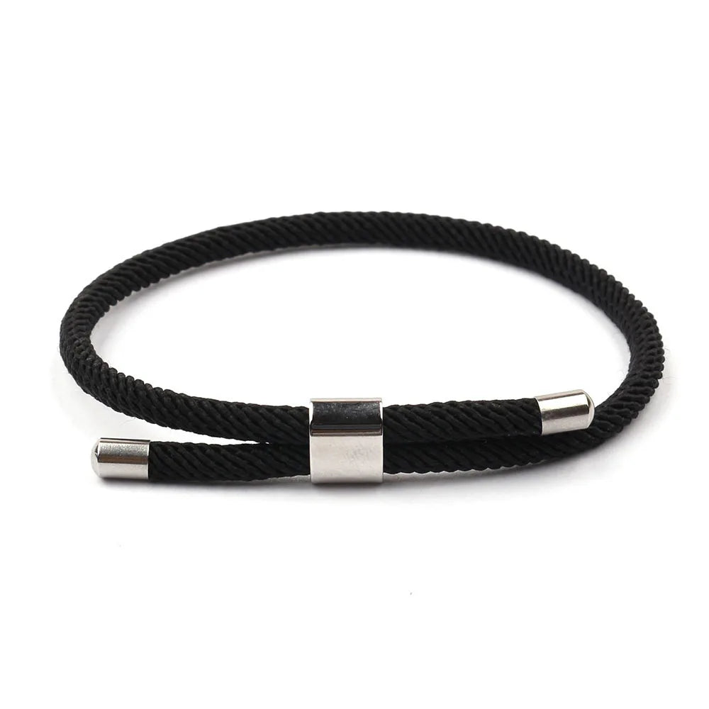 AA016392 Wholesale Men's and Women's Yellow String Stainless Steel Braided Bracelet Hand-woven Rope Lucky Bracelet