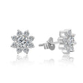 925 Sterling Silver Earrings New Trending Hanging Snowflake Stud with AAA Cubic Zirconia Gold Plated