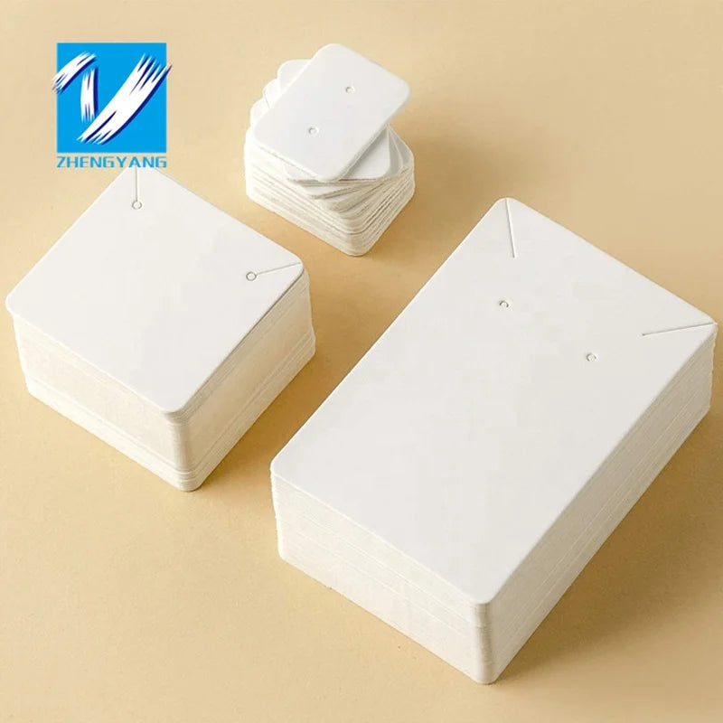Factory White Earrings Jewelry Display Card Custom logo Jewelry Paper Cards Packaging Ring Necklace Card