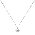 Luxury Engagement Simulated Diamond Necklace 925 Sterling Silver Geometric Round Pendant Moissanite Clavicle Chain