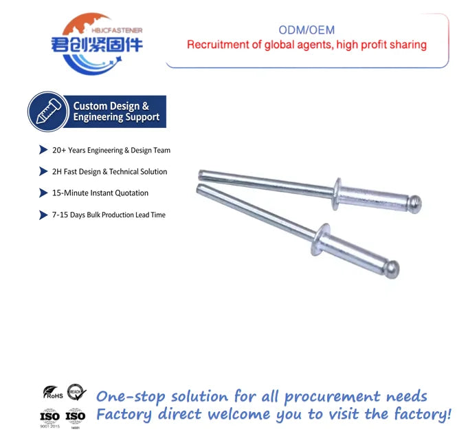 Factory Supplier All Stainless Steel 304 316 Open Type Blind Rivet with Round Head Dome Design for Thick Sheets