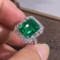 CAOSHI Noble Green Cubic Zirconia Women Rings for Wedding Anniversary Party Silver Color New Trendy Jewelry Elegant Female Rings