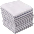 Bulk Wholesale 12pcs Men 40*40cm White Cotton Handkerchief Soft Elegant Pocket Squares White Plain Hankies for Wedding Daily Use