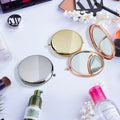 Portable Round Folded Compact Rose Gold Silver Vanity Mirrors Personalized Pocket Mirrors for Makeup Perfect Gift