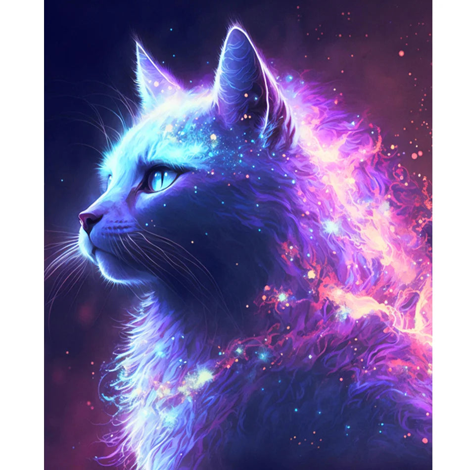 Picture by Number Animal Cat Paint by Numbers for Adult Kits Handpainted Drawing on Canvas for Home Decor 40x50cm/16x20inch