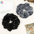 XL Size Velvet Scrunchies Sequin Scrunchy Chouchou Women Ponytail Holder Hair Tie