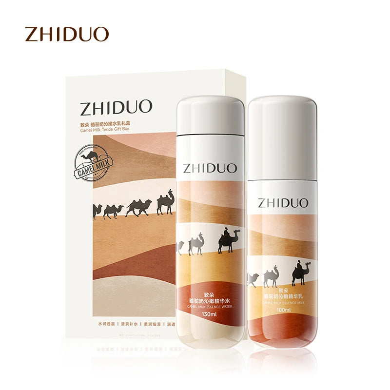 OEM ODM Factory Price ZHIDUO Private Label Skin Care Refreshing Camel Milk Moisturizing Skin Care Set