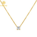 Trendy Wedding Bridal Women Gold Plated Stainless Steel Round Pendant Dainty Cz Jewelry Zircon Necklace