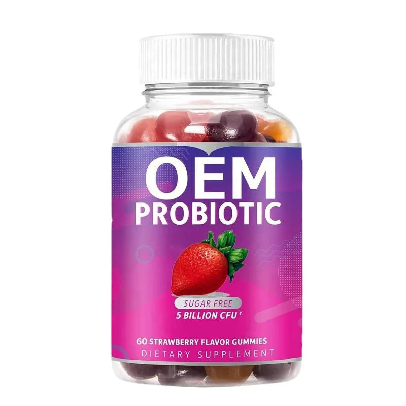 Private Label Supplements Probiotic Gummies 60 Counts Promotes Healthy Gut Bacteria Supports Digestive Health
