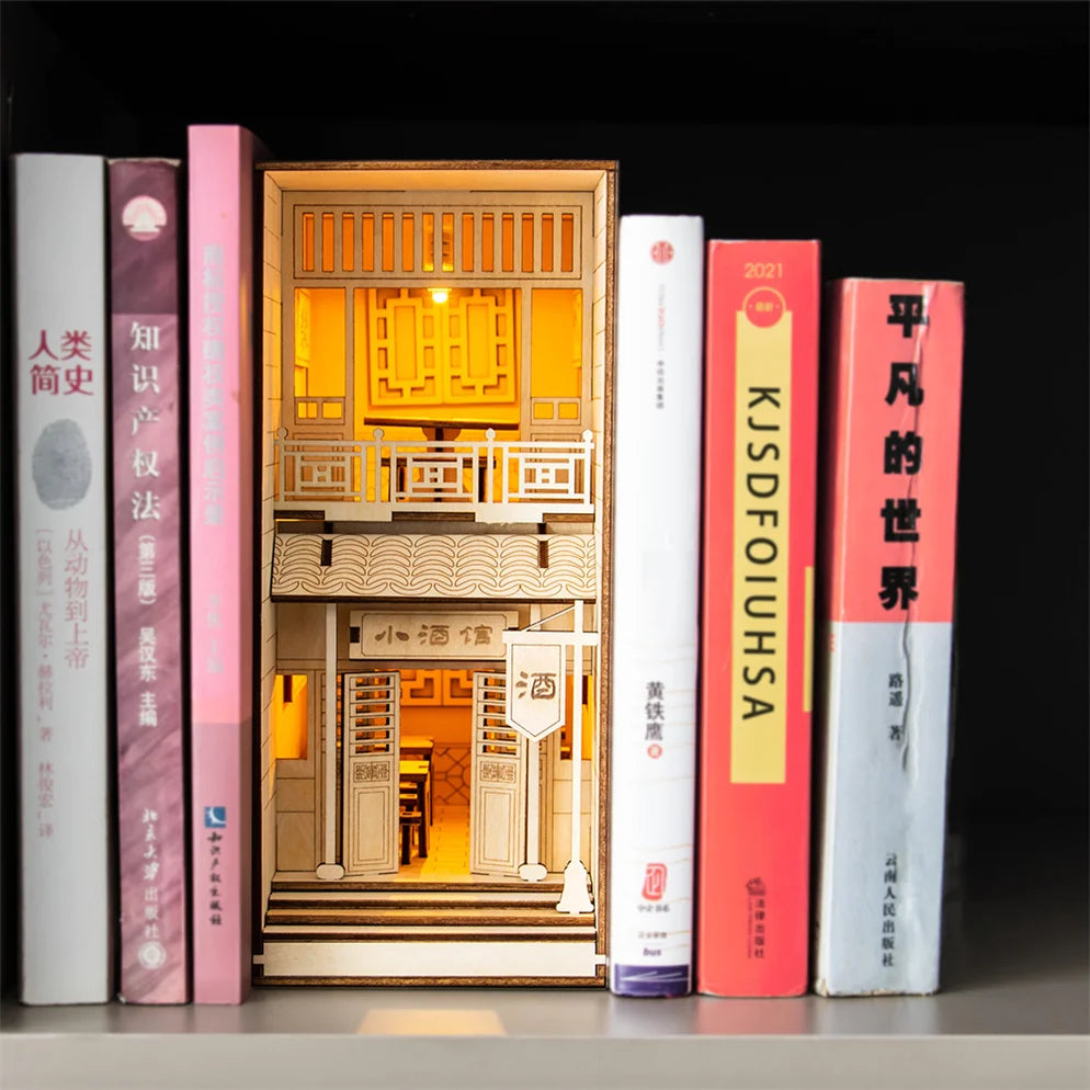 2024 Creative New DIY 3D Wooden Bookends Plug-in Set Handmade Bookends
