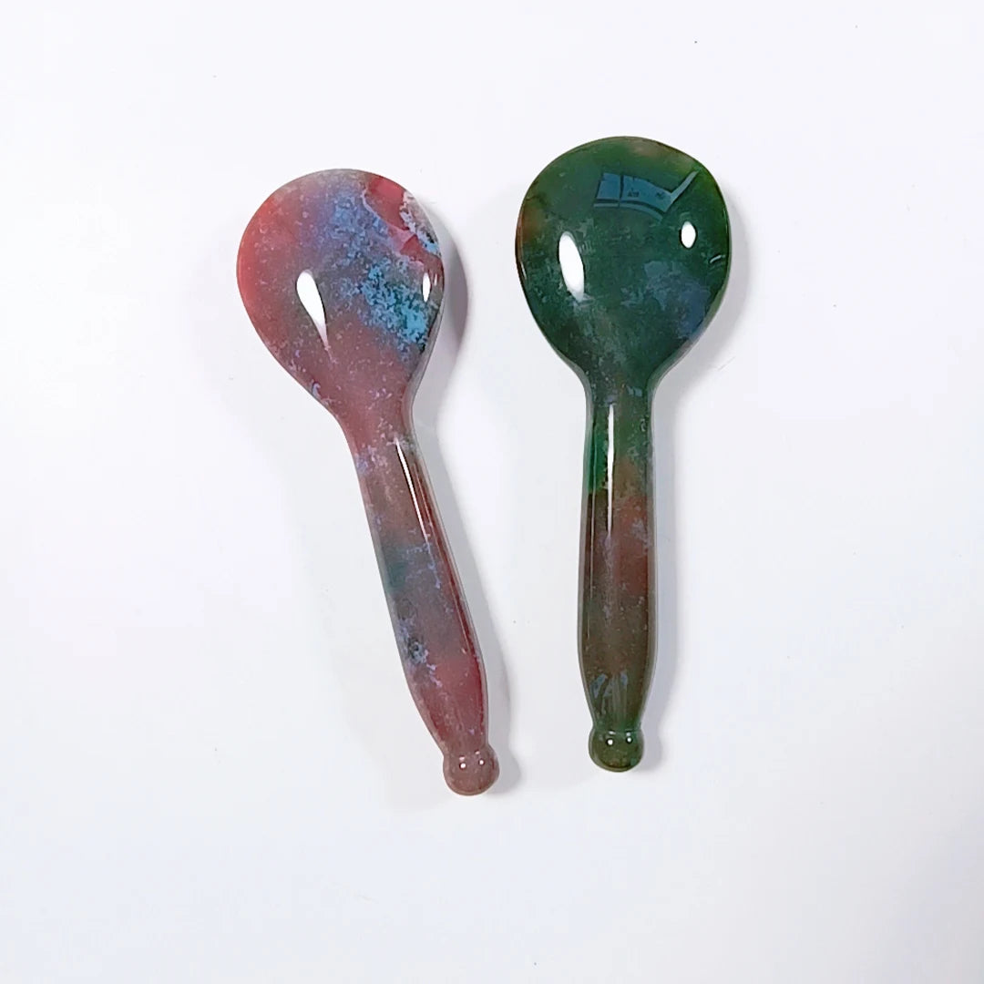 Hot Sale Stone Guasha Scraping Plate Indian Agate Spoon Tools Set for Face and Body