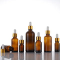 5ml 15ml 30ml 50ml 60ml Amber Round Boston Glass Bottle Cosmetic Glass Essential Oil Bottle With Brush
