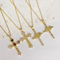 Sweater Necklace Zircon Pendant Necklace Vintage Titanium Steel Chain Clavicle Chain