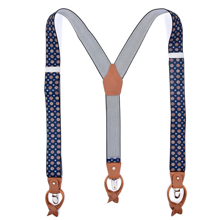 OEM/ODM Men's Harold Paisley Elastic Button End Suspenders Trouser Braces Suspenders