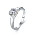 Luxury Wedding Big Round 1CT 5A Cubic Zirconia 925 Sterling Silver Engagement Ring for Women
