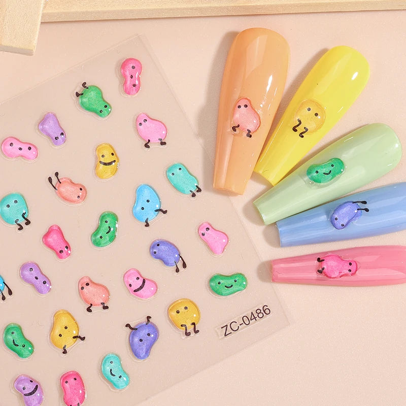 Bunny Egg Chicken Art Sticker False Nail Design Self-Adhesive PET Nail Decals