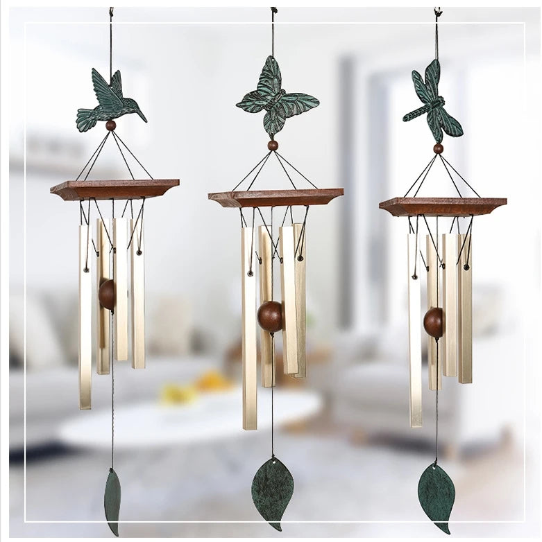 Factory Price 60cm Wind Chime Colorful Square Pipe Aluminum Wind Bells Home Decoration Wall Hanging Pendant
