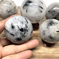 Wholesale Natural Polished Crystal Ball Black Hair Tourmaline Rutilated Quartz Crystals Healing Stones Sphere