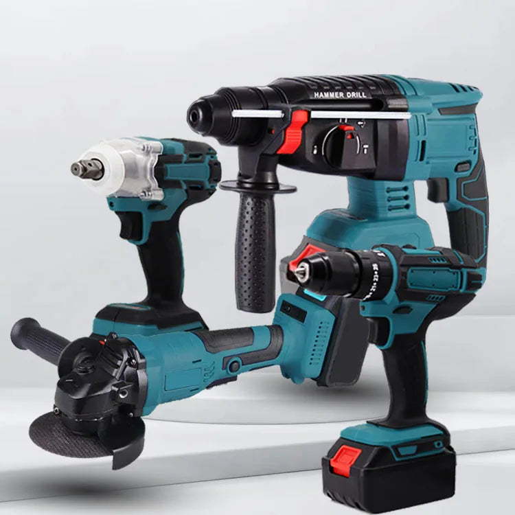 APTS07 Factory 4-in-1 Cordless Garden Tool Set Multi-Function Power Tools Combo with Hard Case Packaging