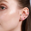 Fashion Brass Geometric Round Ear Bone Nails Small Ear Jewelry Threaded Needle Twist Ball Piercing Earrings for Women
