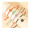 Personality Flowers Color-block Small Fresh Pearl Pendant Bridesmaids Woven Bracelet for Women and Girls