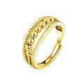Fashion Rotating Beads Gold Plate Jewelry Relief Fidget Stress Gold Plated Anxiety Ring for Men or Women