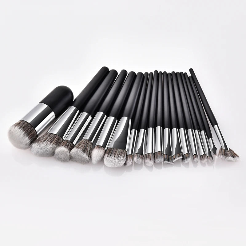 Personalized Makeup Brush Set 18PCS Black Wooden Handle Eyeshadow Brush Maquiagem Make up Brush Set