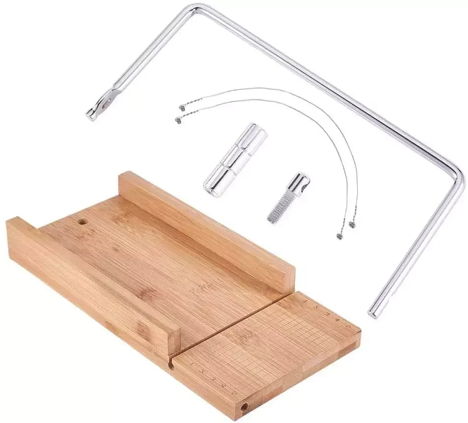 Wire Cutter Slicer with Scale for Handmade Soap Cheese Wood Soap Cutter Adjustable Steel Wire Slicer Cheese Board Cutter Wooden