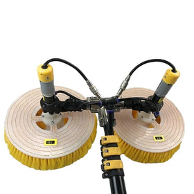 Electric Double Head Automatic Solar Panel Cleaning Brush and Pole Kit with Lithium Battery