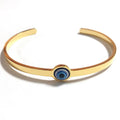 Fashion Non Tarnish 18K Gold Silver Plated 316L Stainless Steel Women Evil Eye Cuff Bangle Bracelet Jewelry