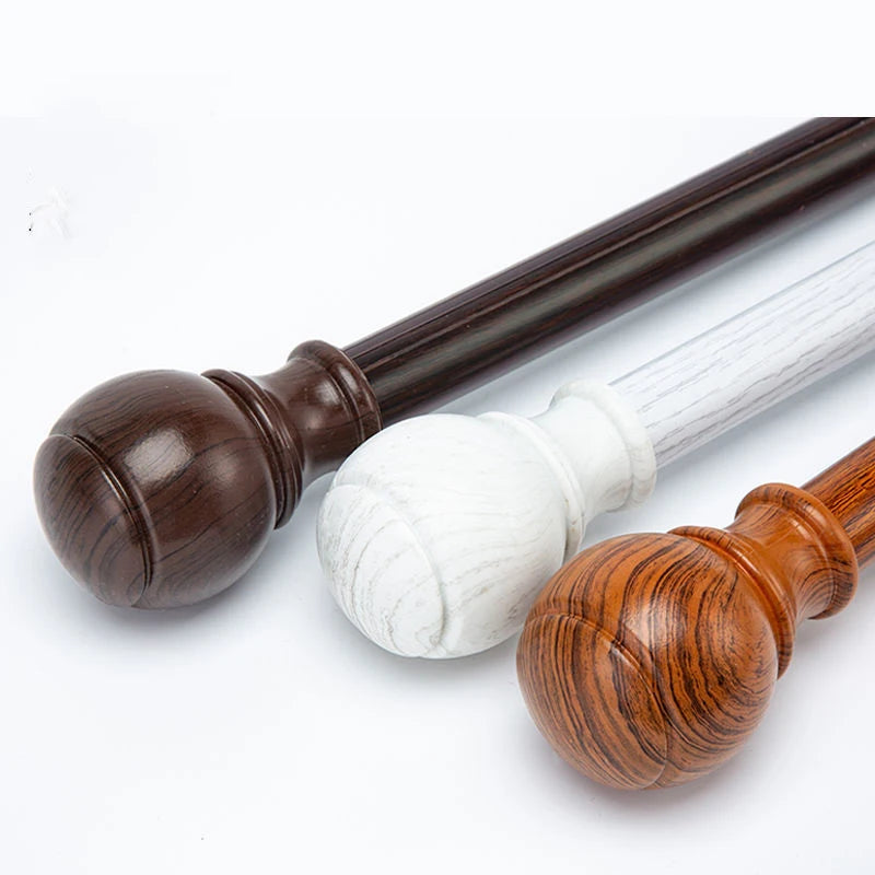 Solid Wood Grain Aluminum Alloy Roman Rod Double Track Perforated Open Rail Wall Assembly Curtain Rod for Bar Mitzvah Mid