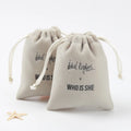 Recyclable Screen Printing Velvet Jewelry Drawstring Bag Beige Velvet Gift Pouch