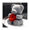 AM-PFG09B Ammy Valentine's Day Gift Teddy Bear With Roses Flocking Bear Eternal Flower Rose Bear Reserved Flower Gift Box