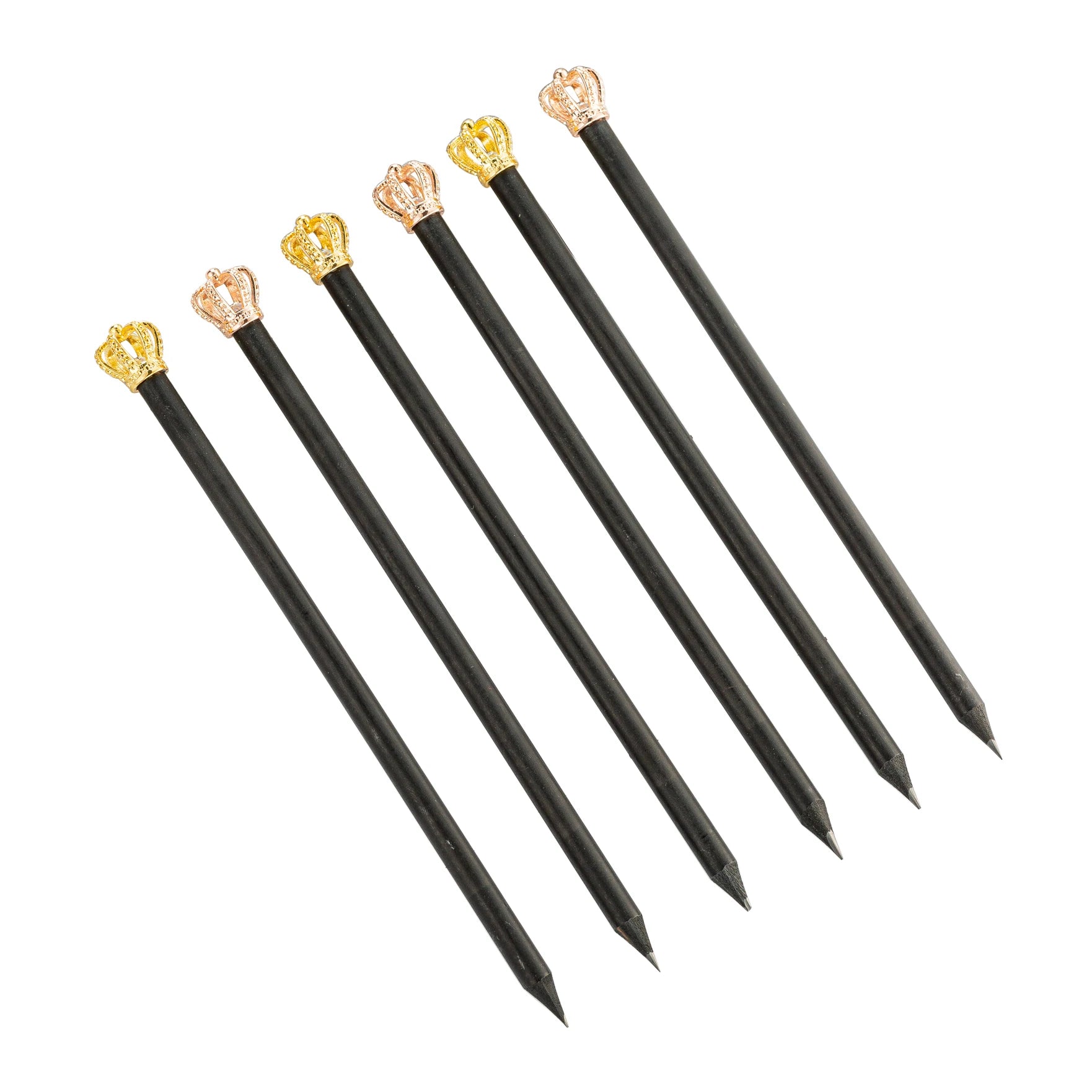 JH Bulk Wholesale Wooden Black Pencil Promotional HB Pencil With Crown