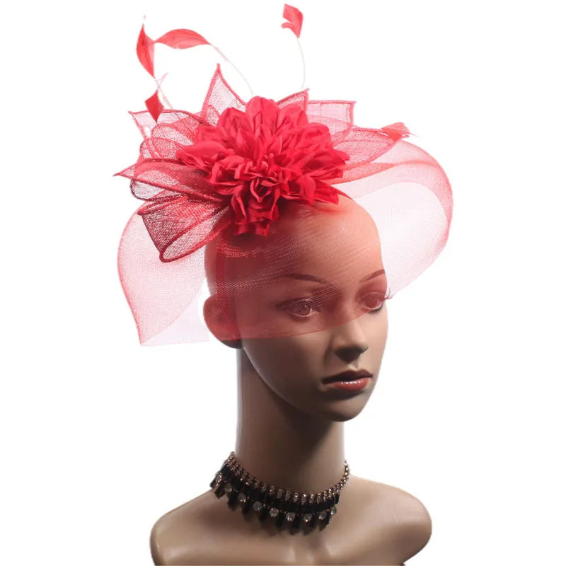 Adjustable 100% Sinamay Fascinator Hats with Sequin Embroidery for Women-for Parties & Short Hair